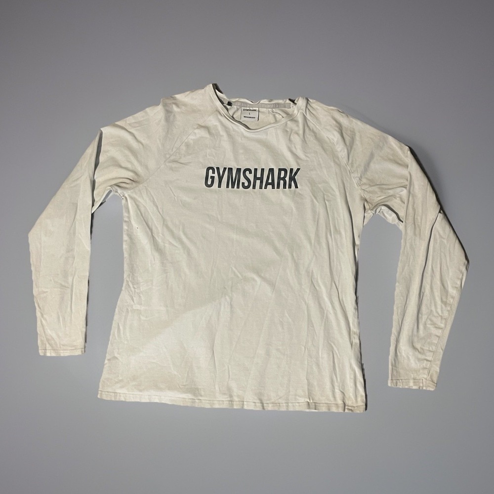 Gymshark Men's White‎ Long sleeve Tshirt Large